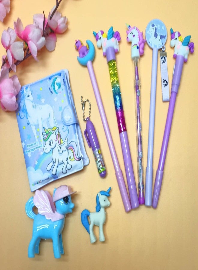 Tera13 TERA 13 Stationary Combo Set (Pack of 8 Items) Unicorn Stationery Items for Kids, Diary with Pen, Pen Pencil Eraser Kit, Stationery Set for Girls Return Gifts for Kids - Image 4